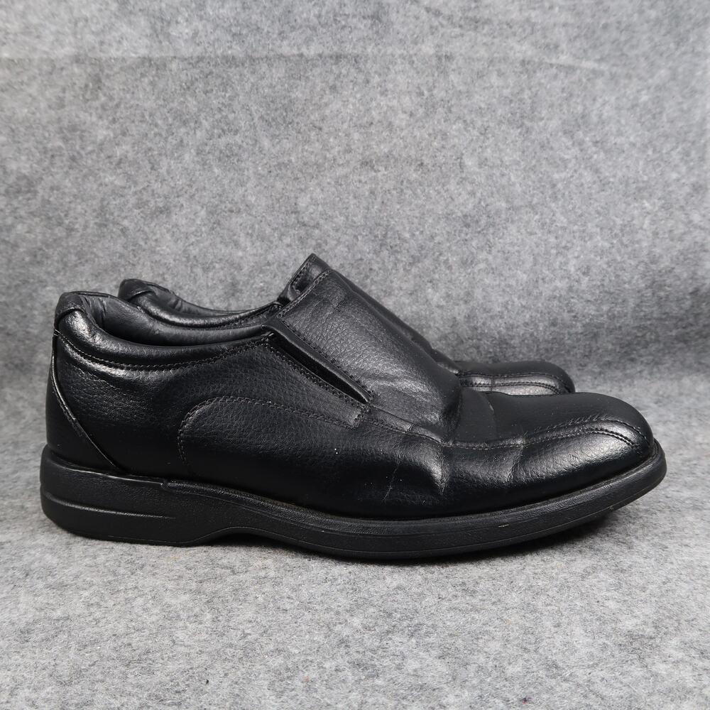 Deer Stags Shoes Mens 9.5 Dress Loafer Slip On Classic Black Career Casual Jerry